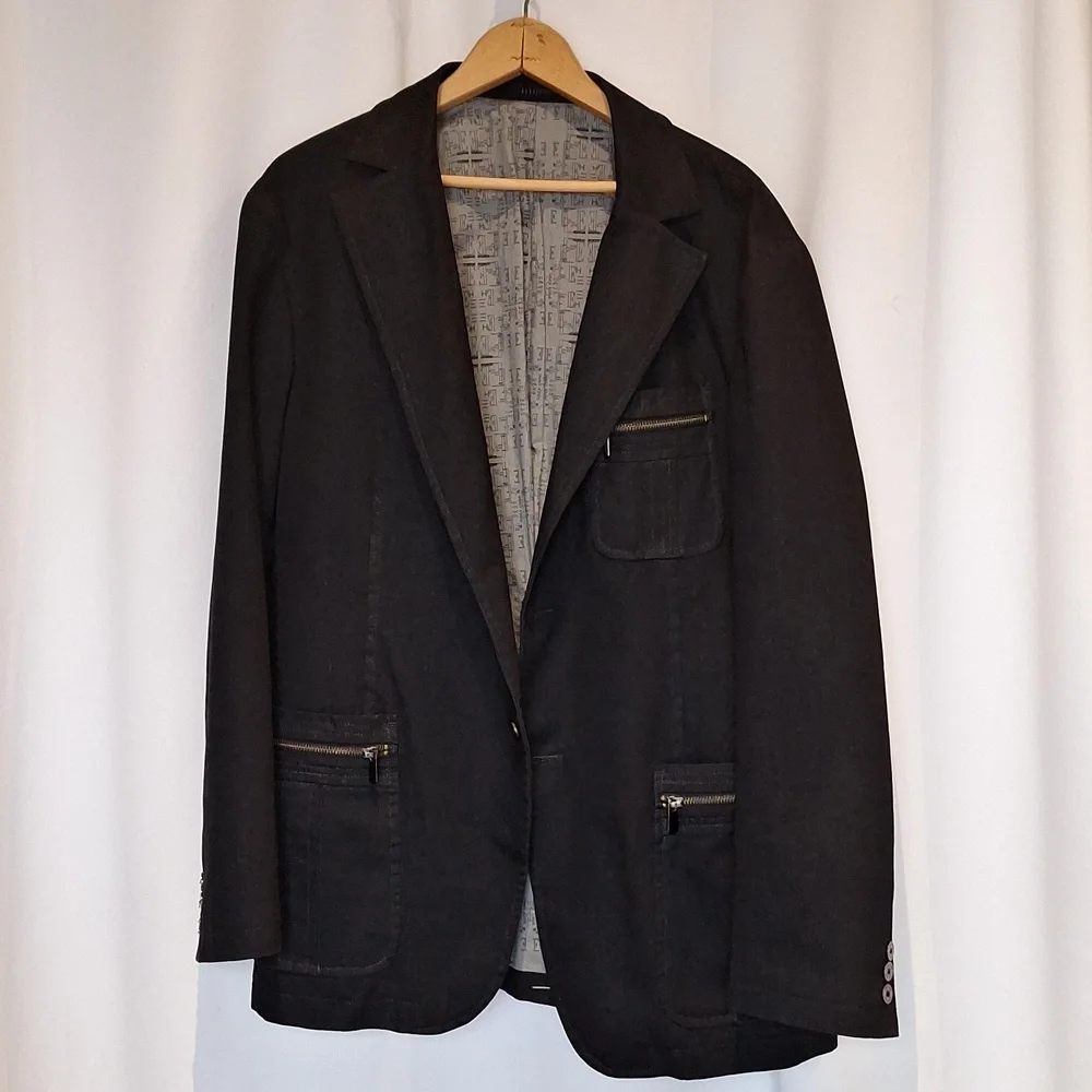 Elle Homme utility blazer with removable high neck colar